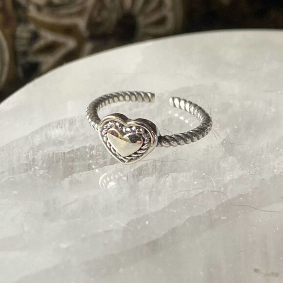 Heart Sterling Silver Toe Ring Midi Ring - Picture 4 of 4